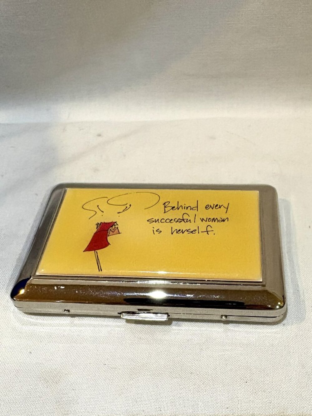 Mary Phillips Metal Pocket Business Card Case Behind Every Successful Woman